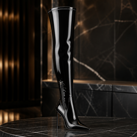 Luxury Patent Evening OTK Boot